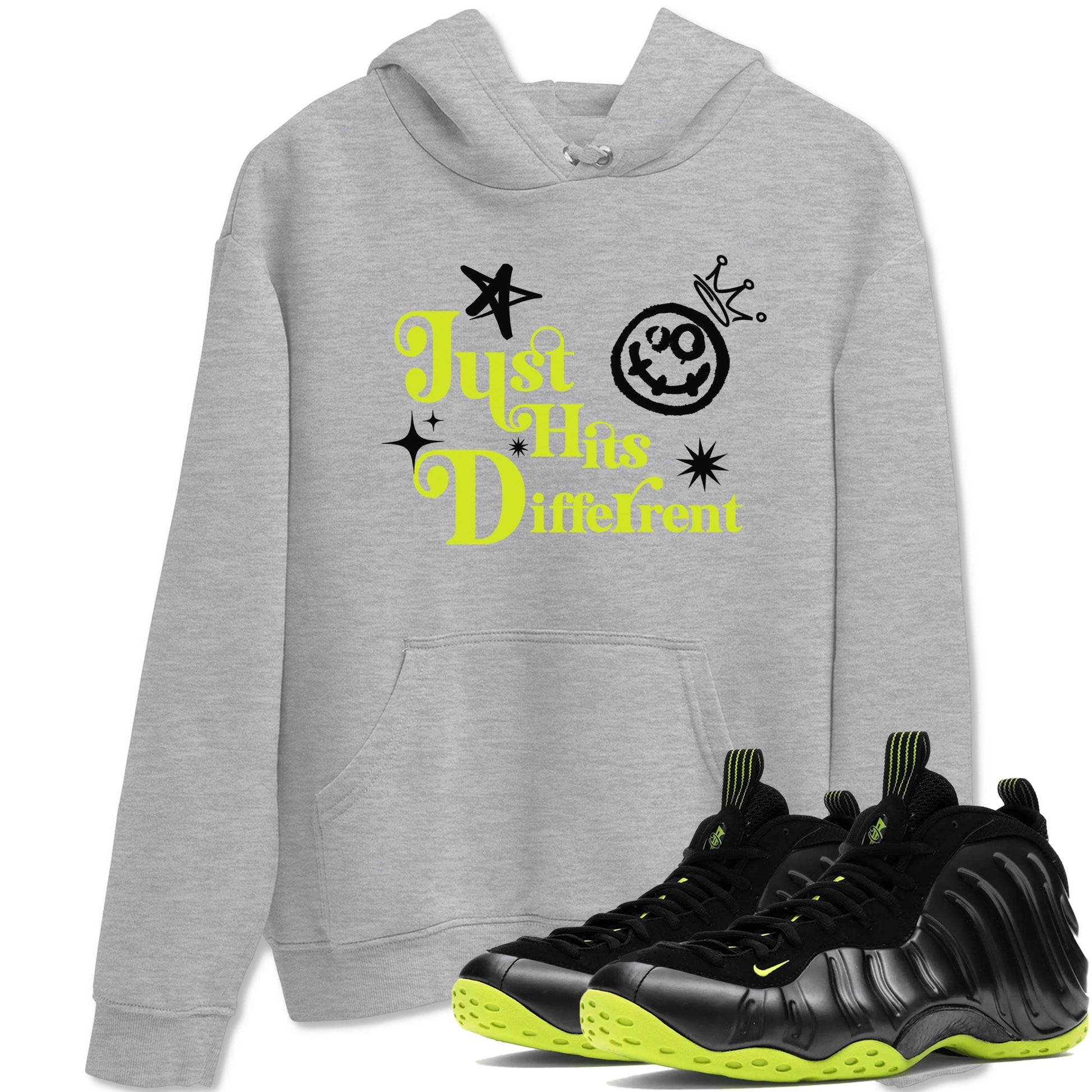 Just Hits Different Sneaker Tees - Air Foamposite One Black Volt