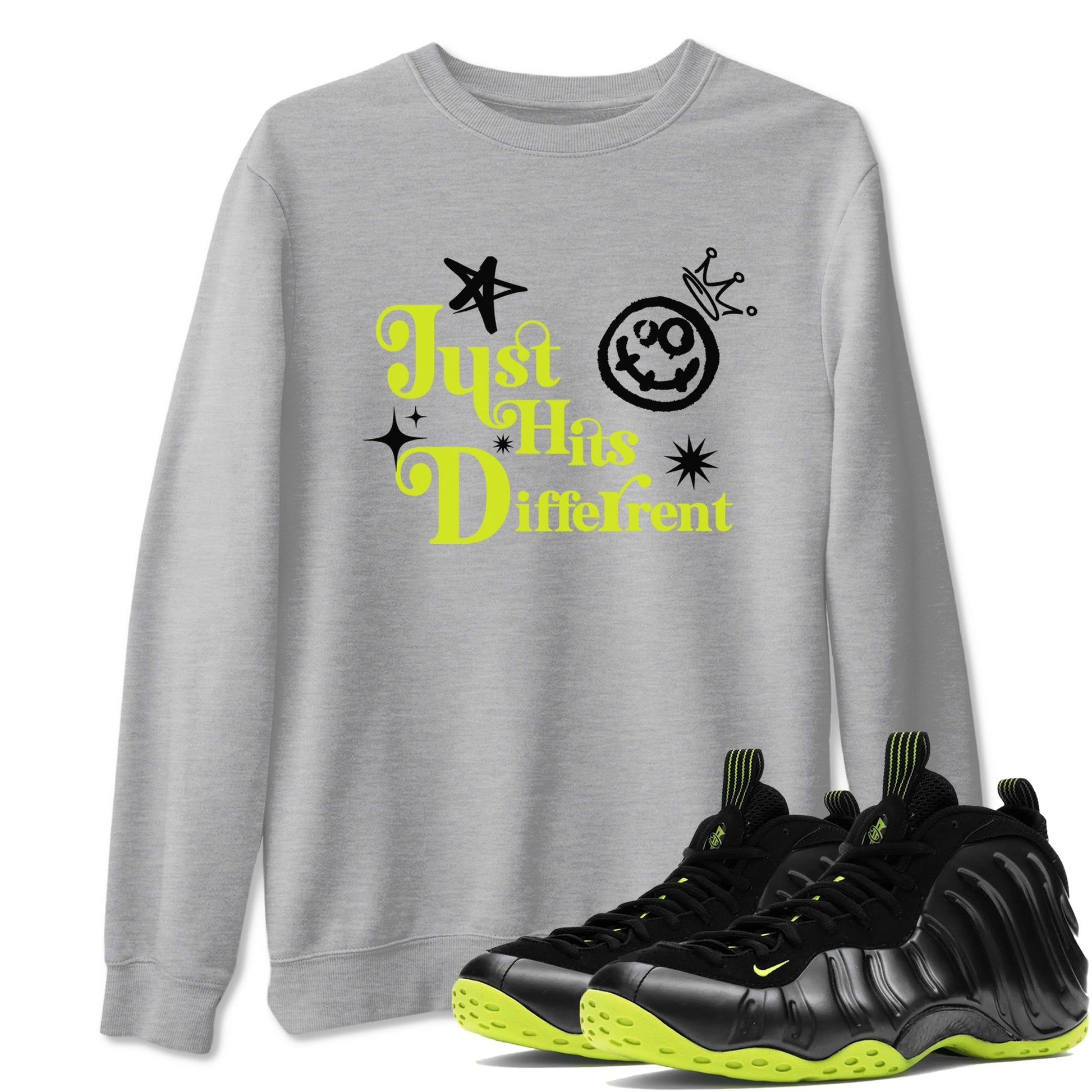 Just Hits Different Sneaker Tees - Air Foamposite One Black Volt