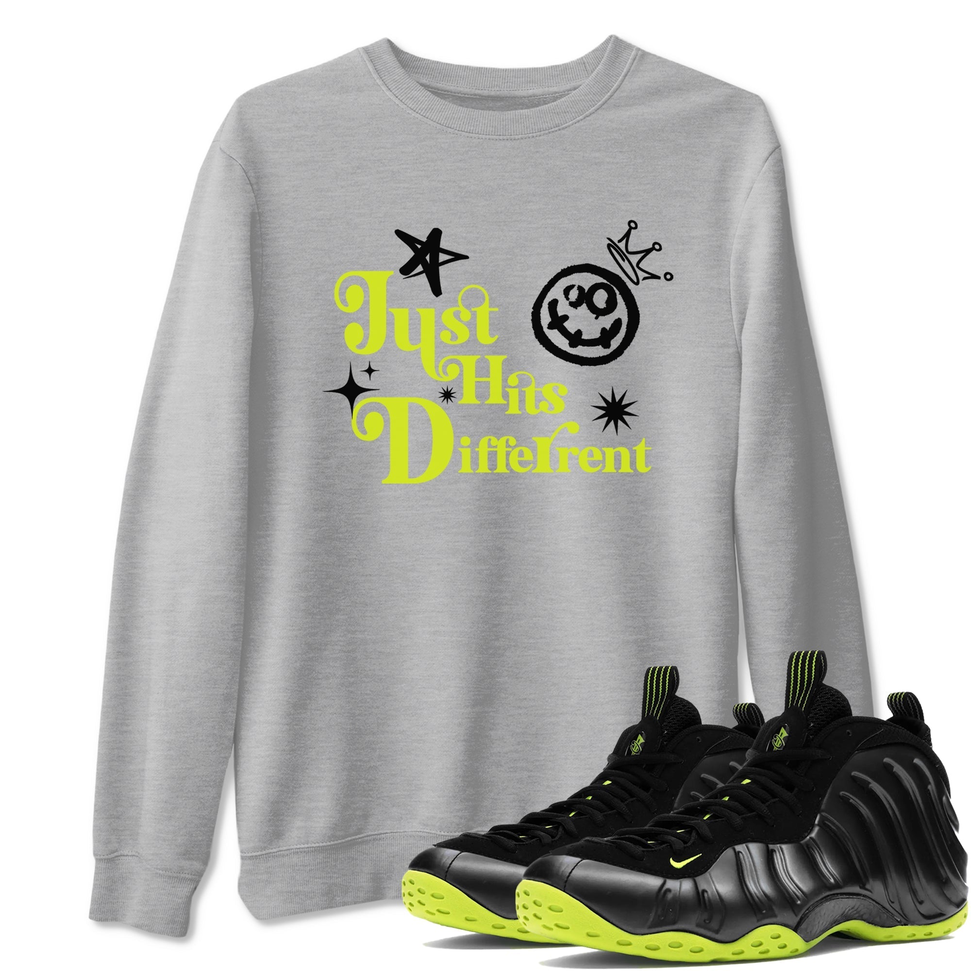 Just Hits Different Sneaker Tees - Air Foamposite One Black Volt