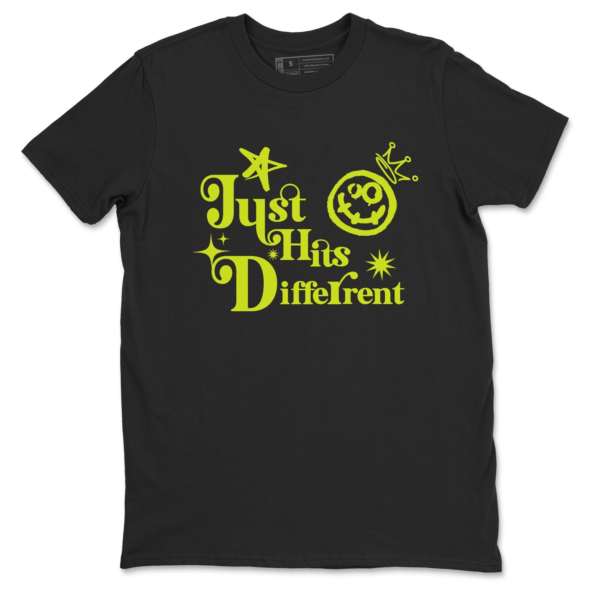 Just Hits Different Sneaker Tees - Air Foamposite One Black Volt