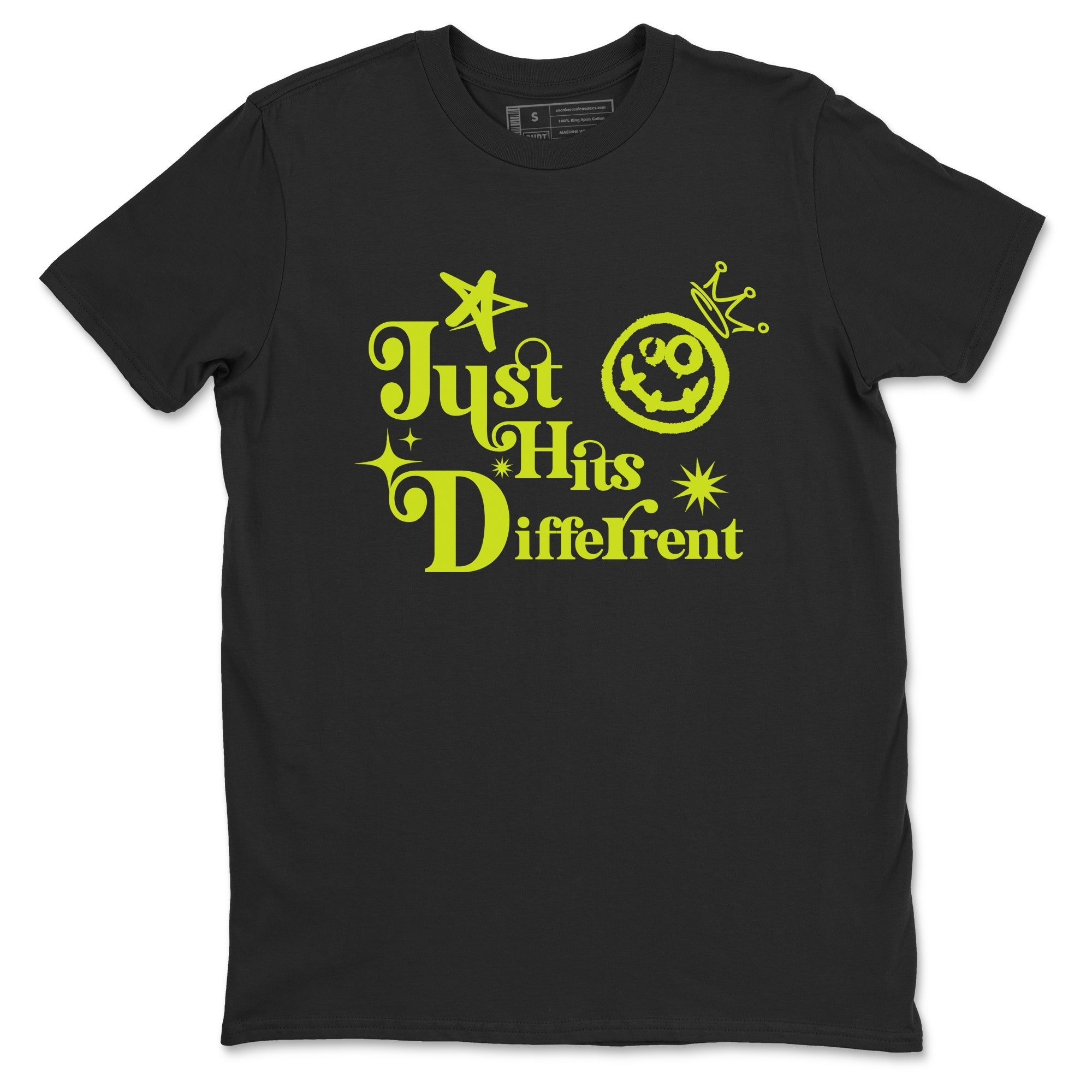 Just Hits Different Sneaker Tees - Air Foamposite One Black Volt