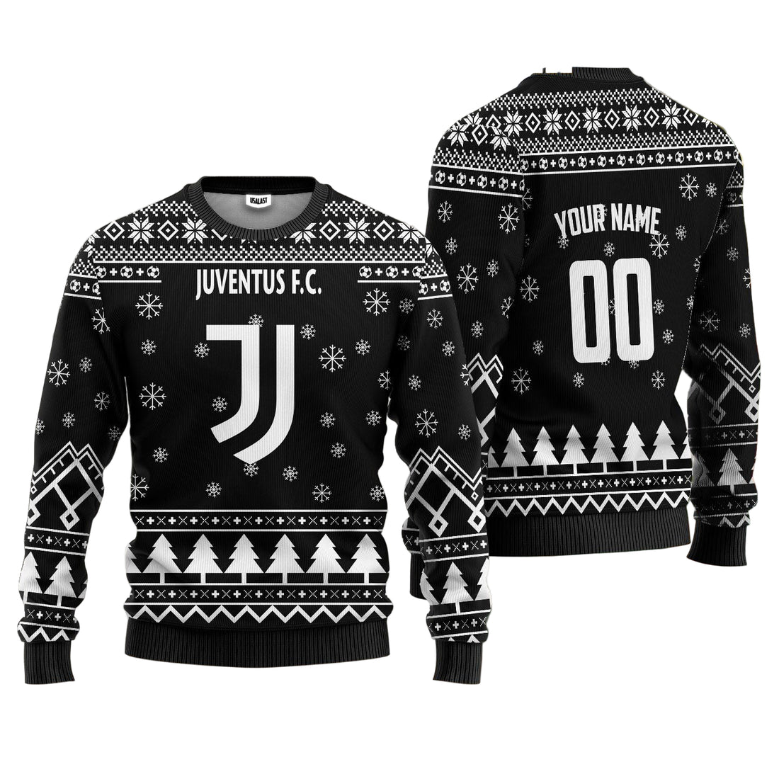 Juventus FC Personalized Ugly Christmas Sweater Black Version ? Usalast