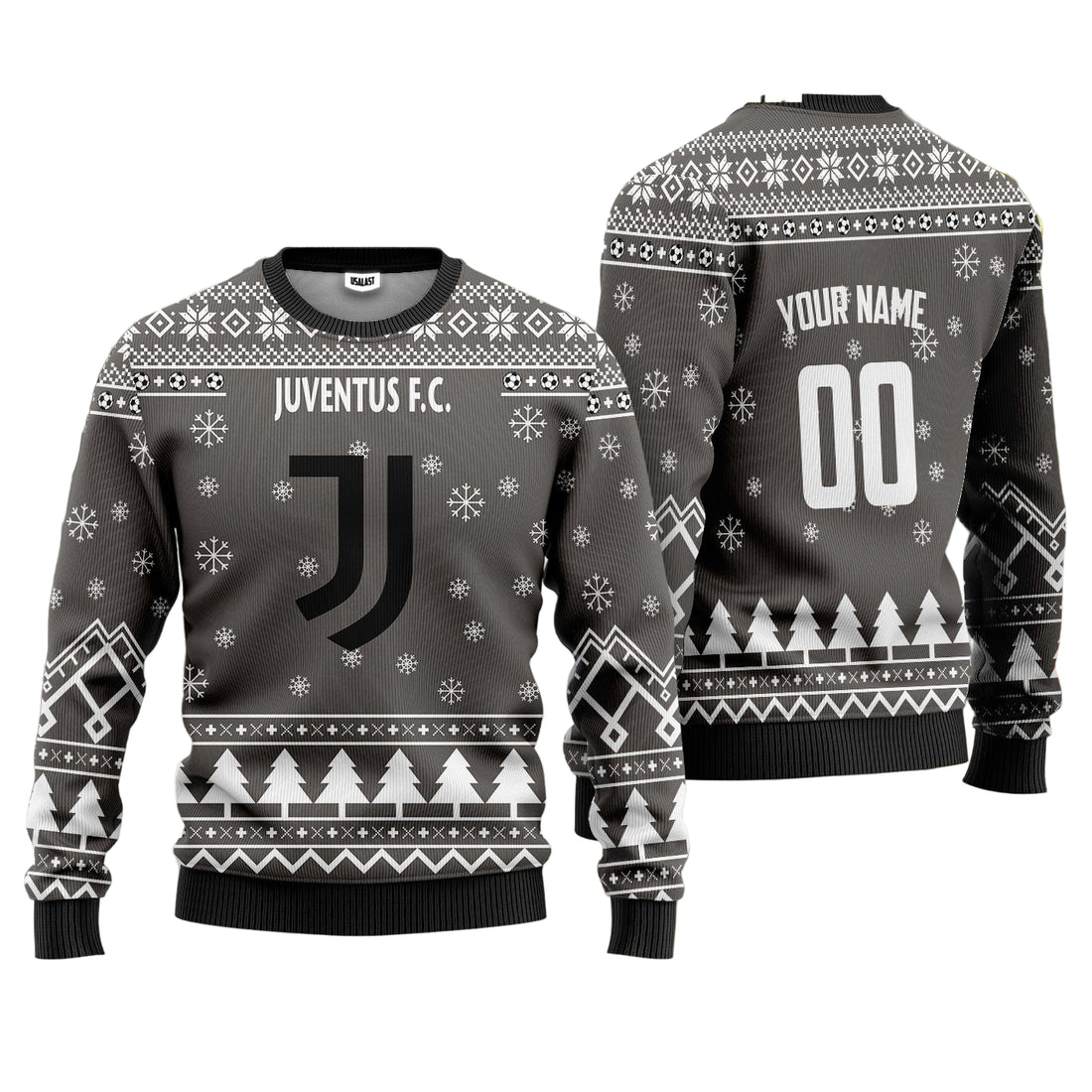 Juventus FC Personalized Ugly Christmas Sweater Gray Version ? Usalast