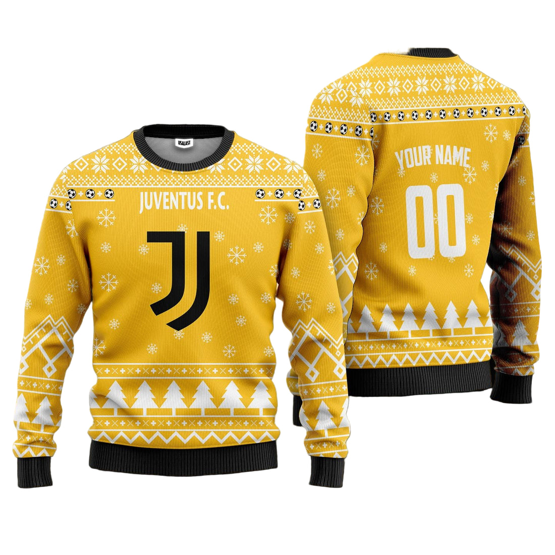 Juventus FC Personalized Ugly Christmas Sweater Yellow Version ? Usalast