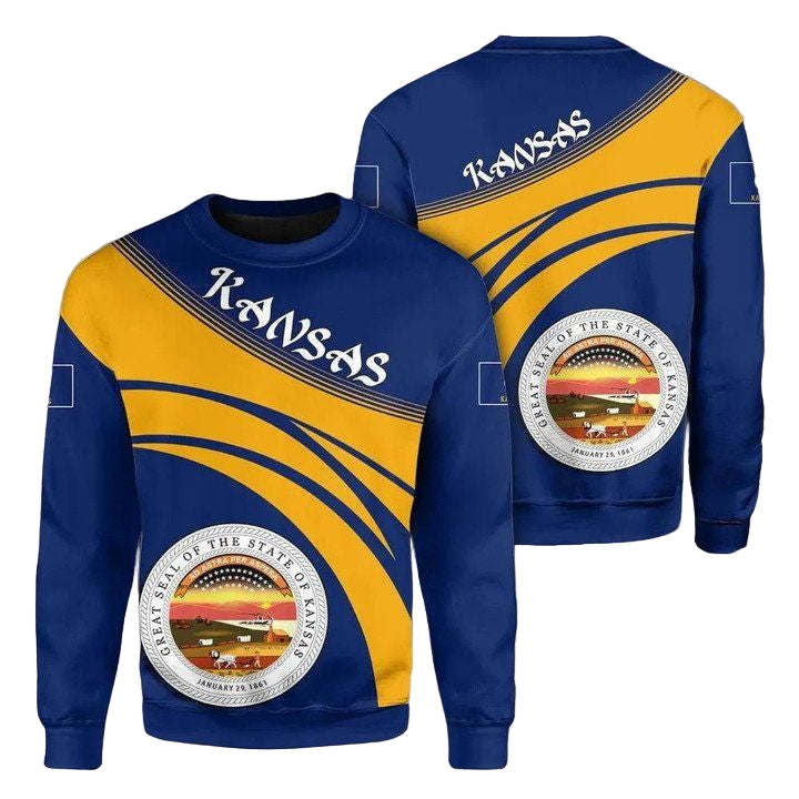 Kansas Coat Of Arms Sweater Cricket Style J5W ? Usalast