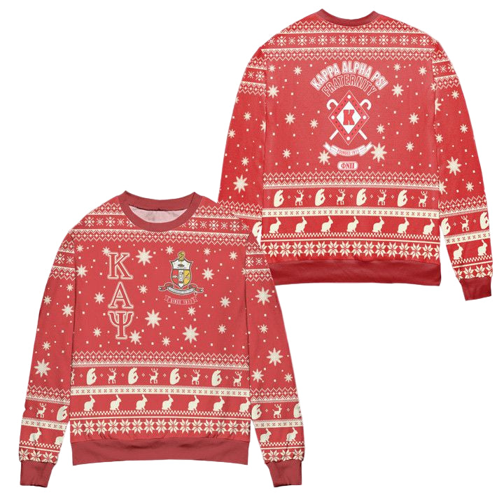 Kappa Alpha Psi Kay Logo Snowflakes Pattern Ugly Christmas Sweater ? Usalast