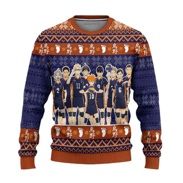 Karasuno High Ugly Christmas Sweater Haikyuu Anime Xmas Gift ? Usalast