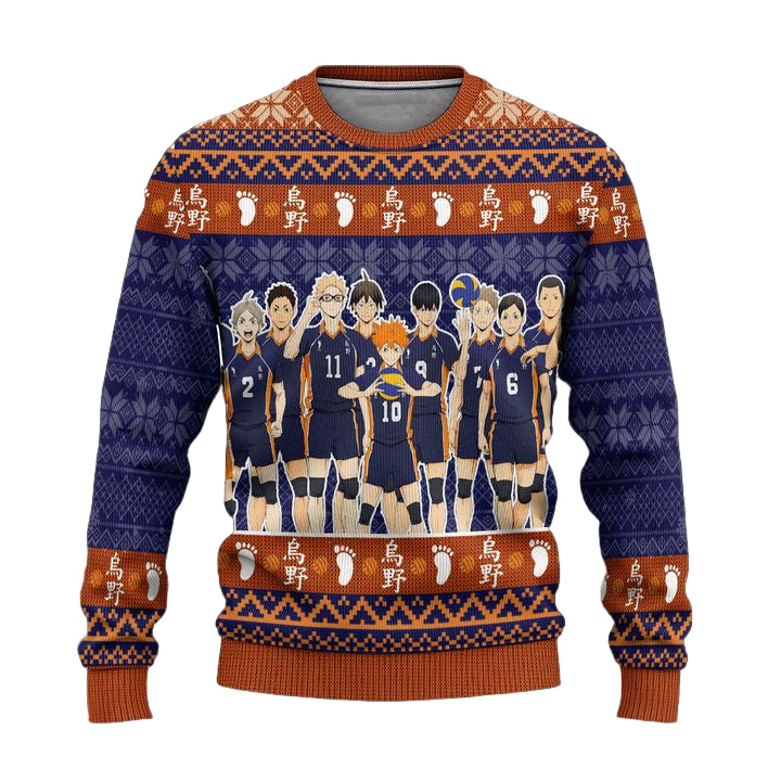 Karasuno High Ugly Christmas Sweater Haikyuu Anime Xmas Gift ? Usalast