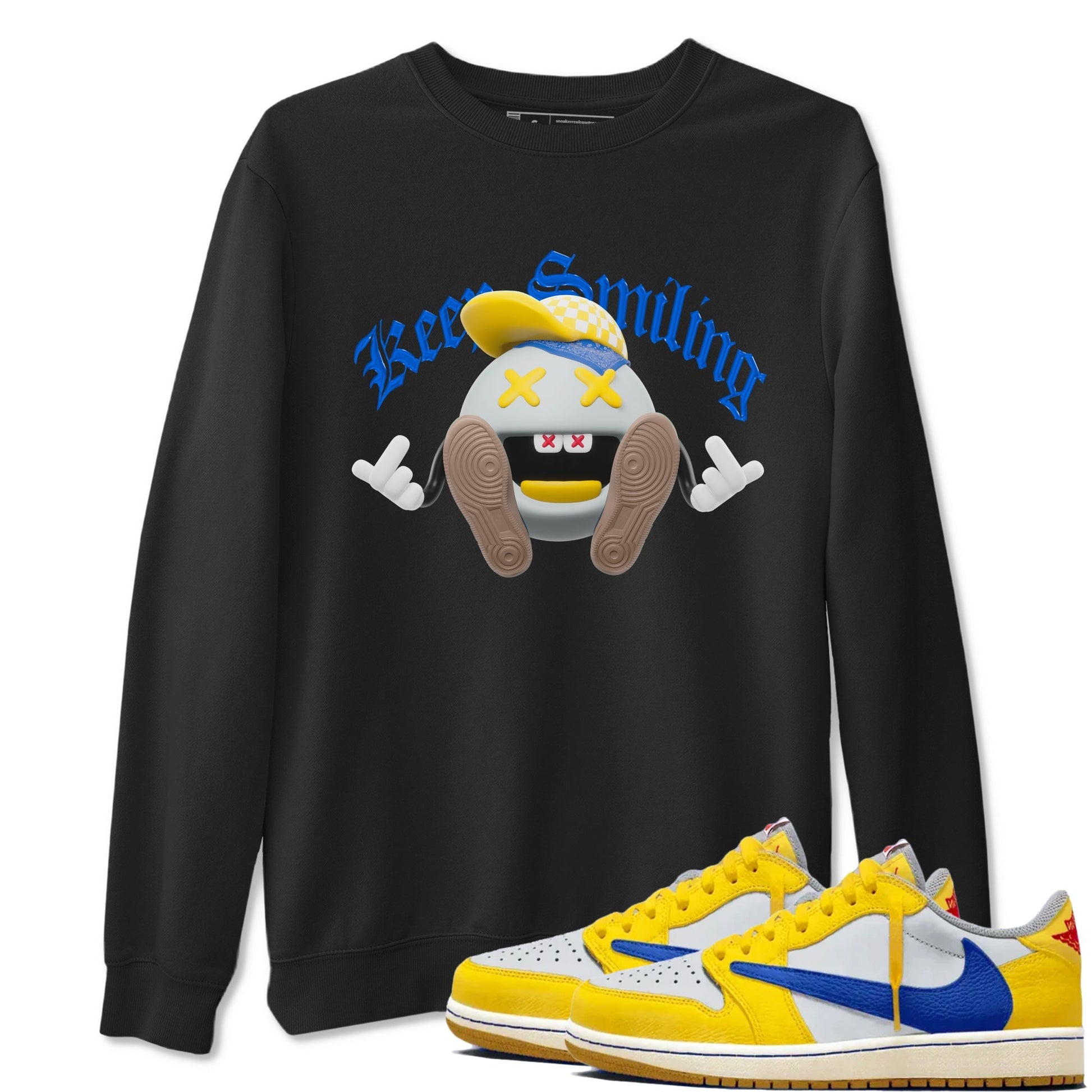 Keep Smiling Sneaker Tees - Air Jordan 1 Travis Scott Canary