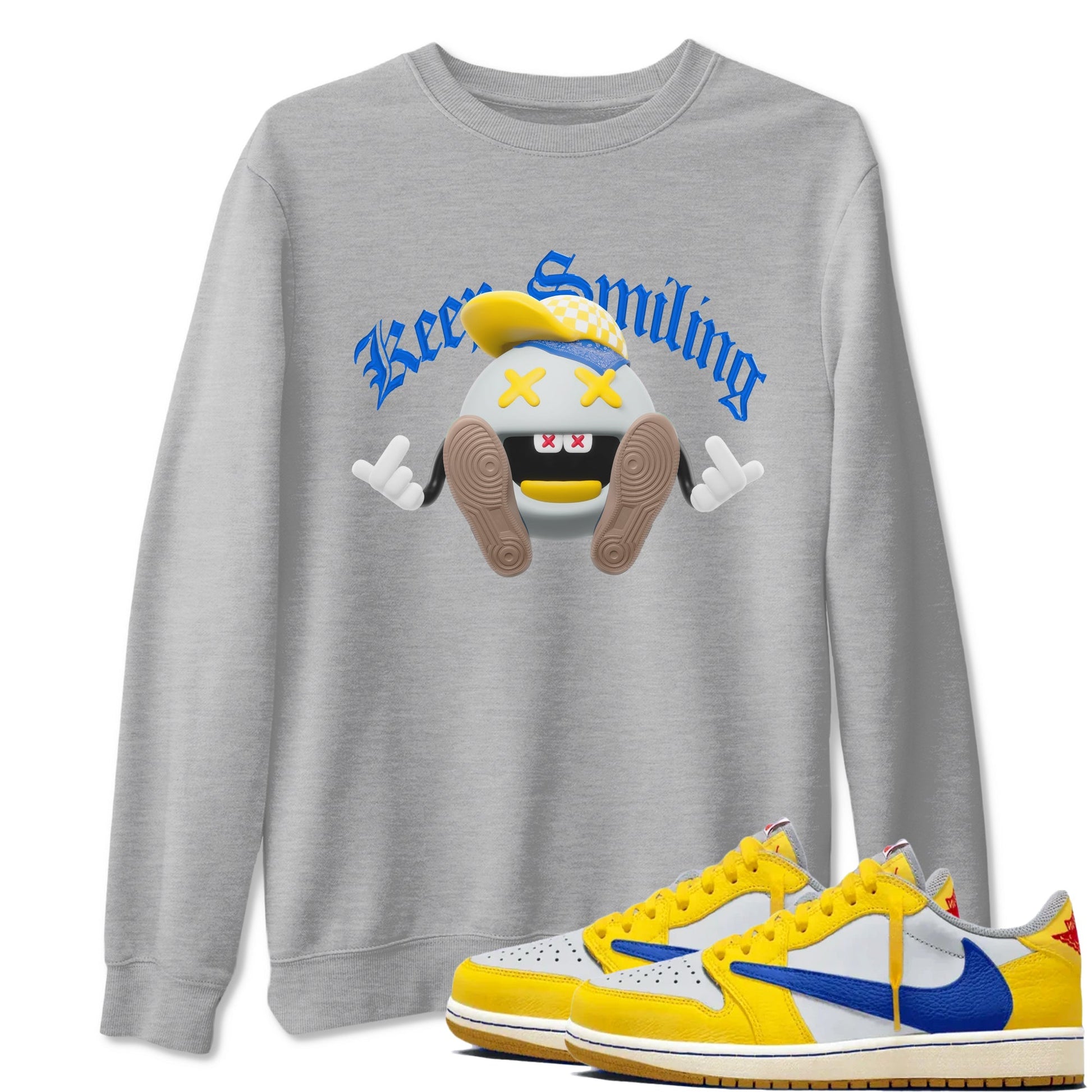 Keep Smiling Sneaker Tees - Air Jordan 1 Travis Scott Canary