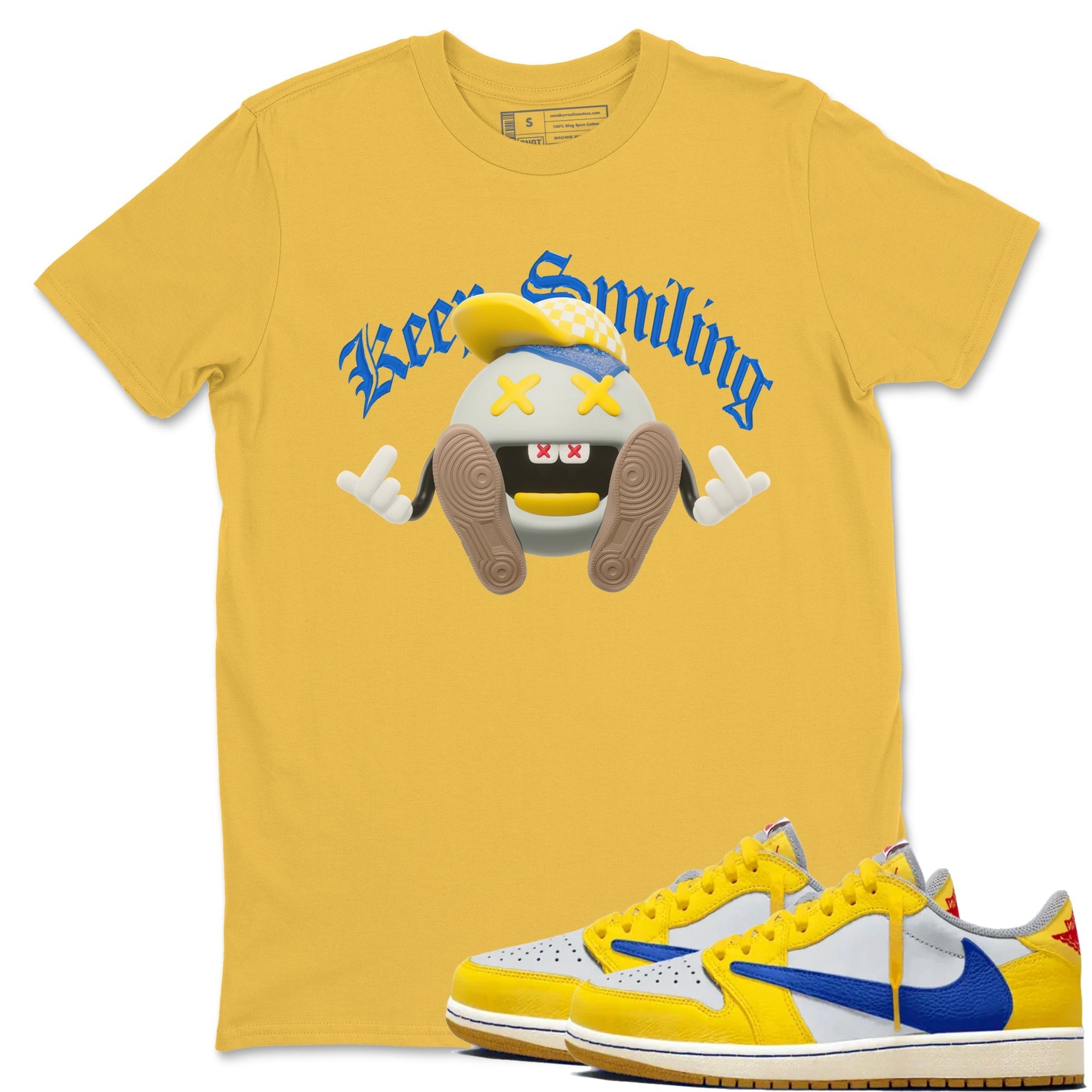 Keep Smiling Sneaker Tees - Air Jordan 1 Travis Scott Canary