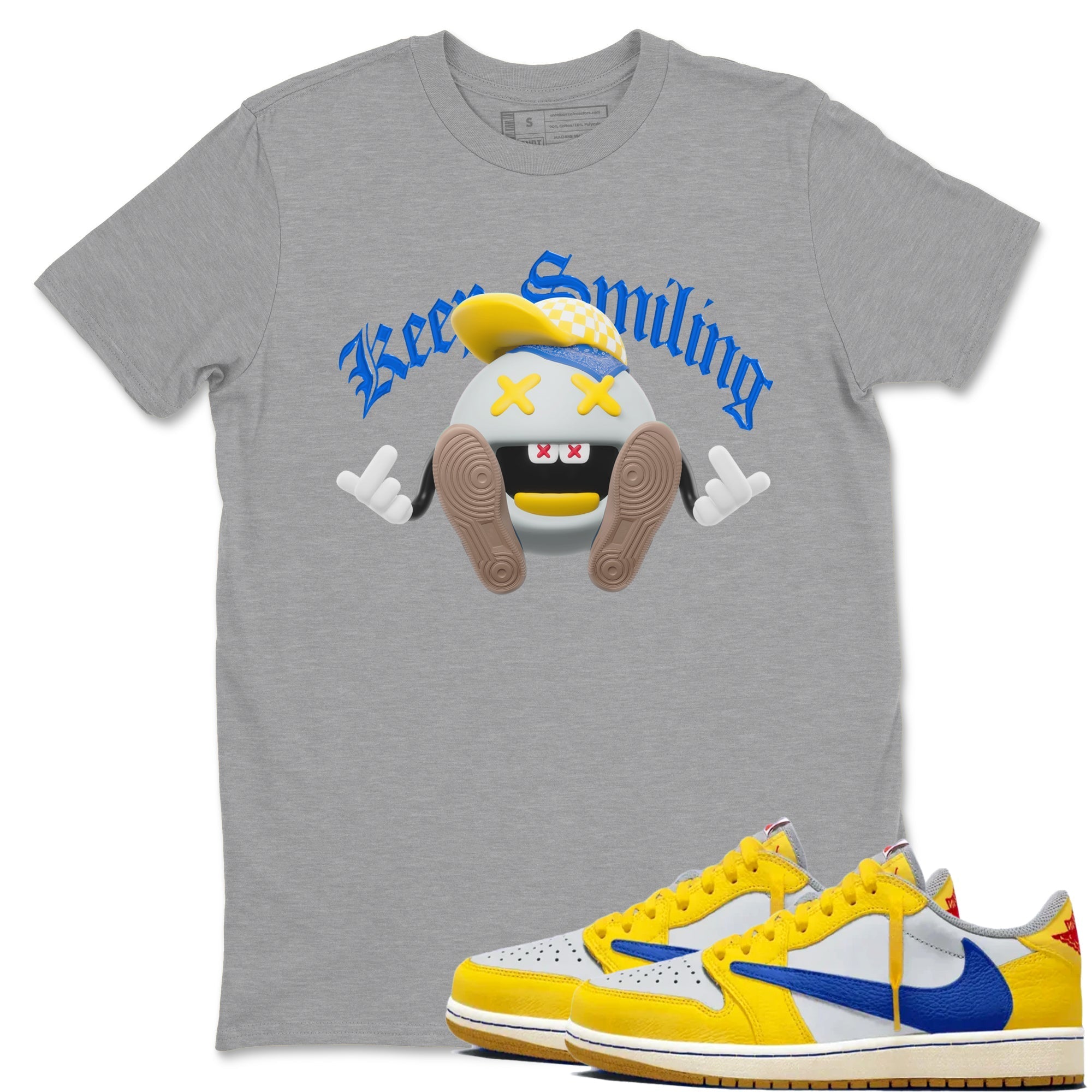 Keep Smiling Sneaker Tees - Air Jordan 1 Travis Scott Canary