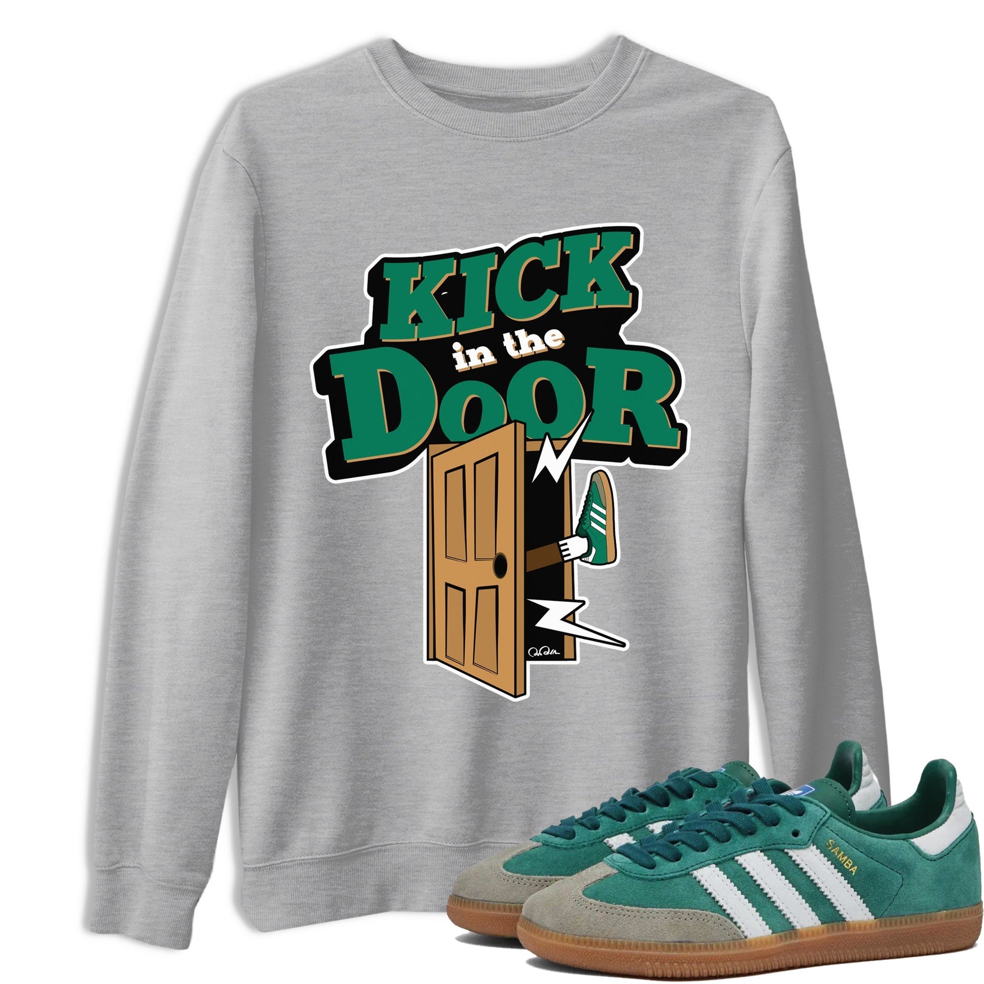 Kick In The Door Sneaker Tee - Samba Collegiate Green Gum