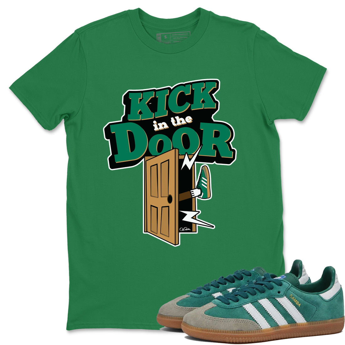 Kick In The Door Sneaker Tee - Samba Collegiate Green Gum