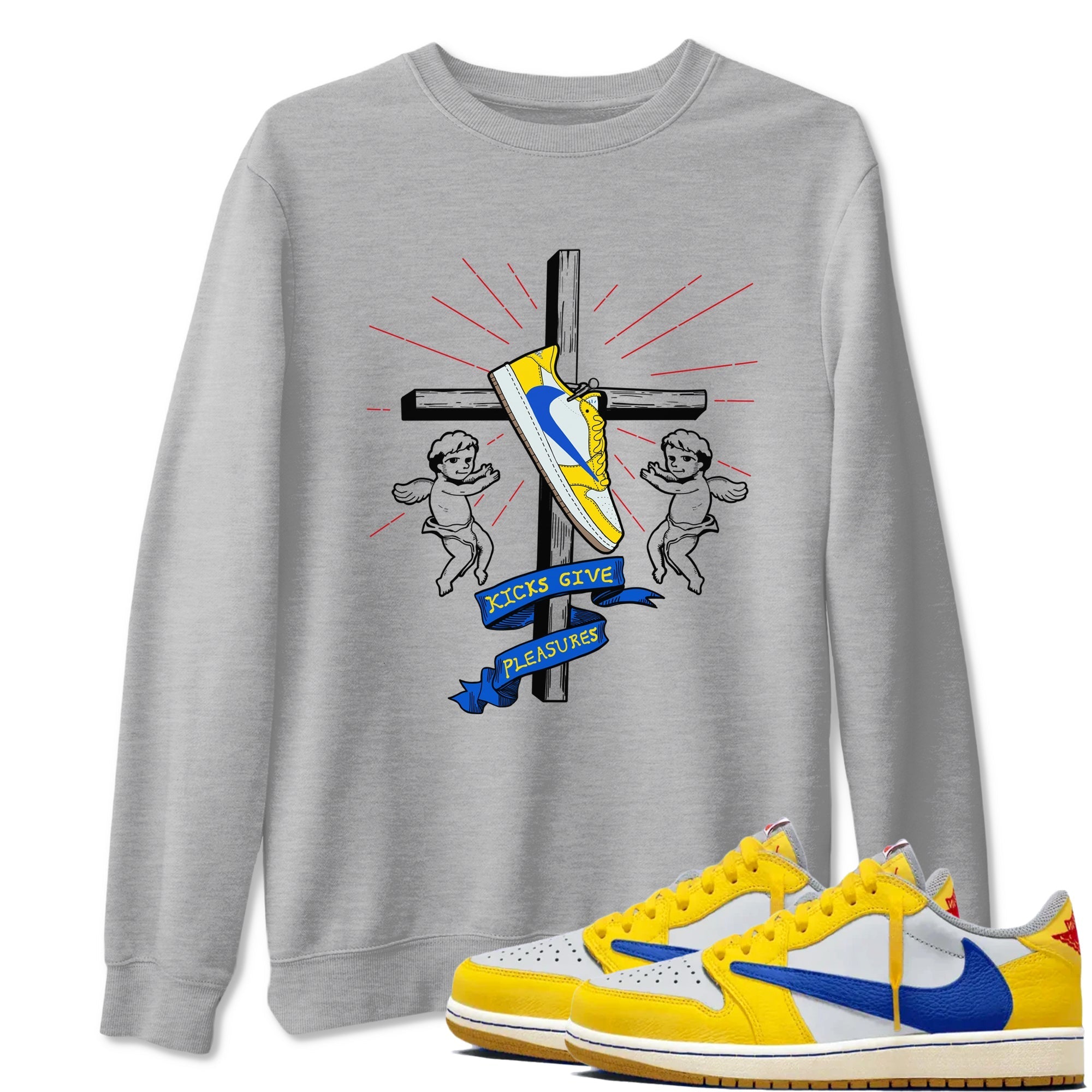 Kicks Give Pleasures Sneaker Tees - Air Jordan 1 Travis Scott Canary