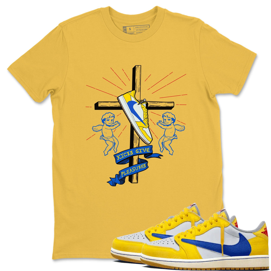 Kicks Give Pleasures Sneaker Tees - Air Jordan 1 Travis Scott Canary