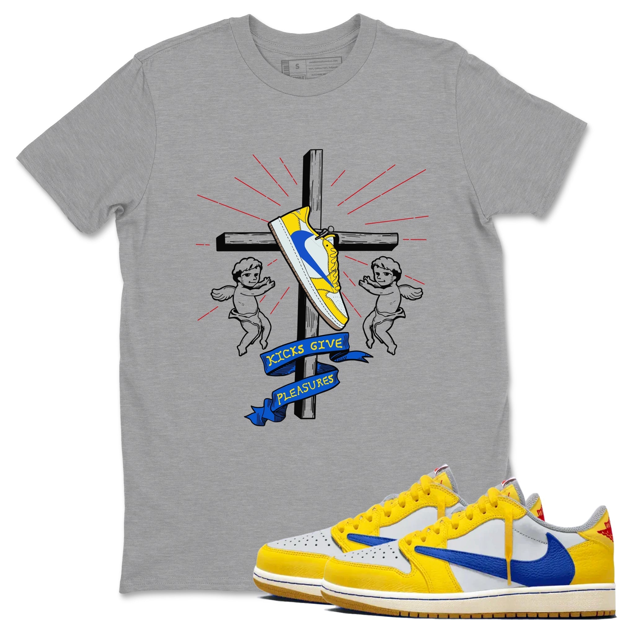 Kicks Give Pleasures Sneaker Tees - Air Jordan 1 Travis Scott Canary