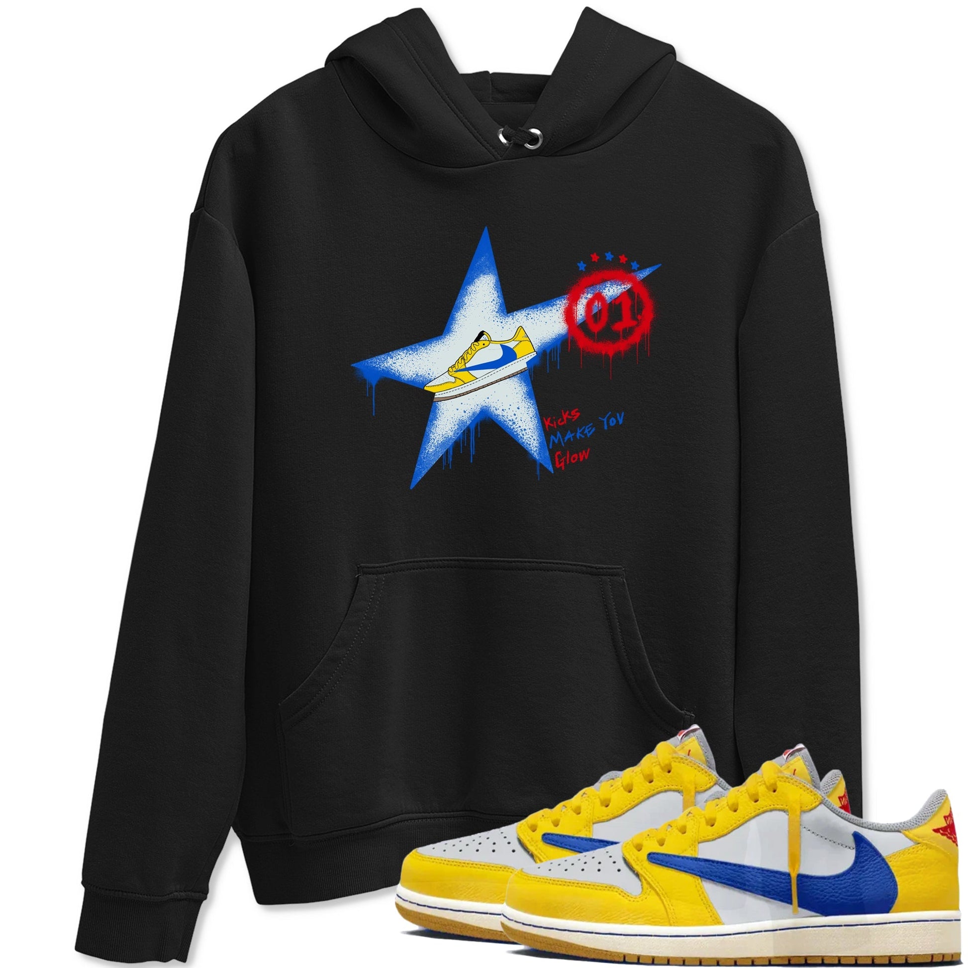 Kicks Make You Glow Sneaker Tees - Air Jordan 1 Travis Scott Canary