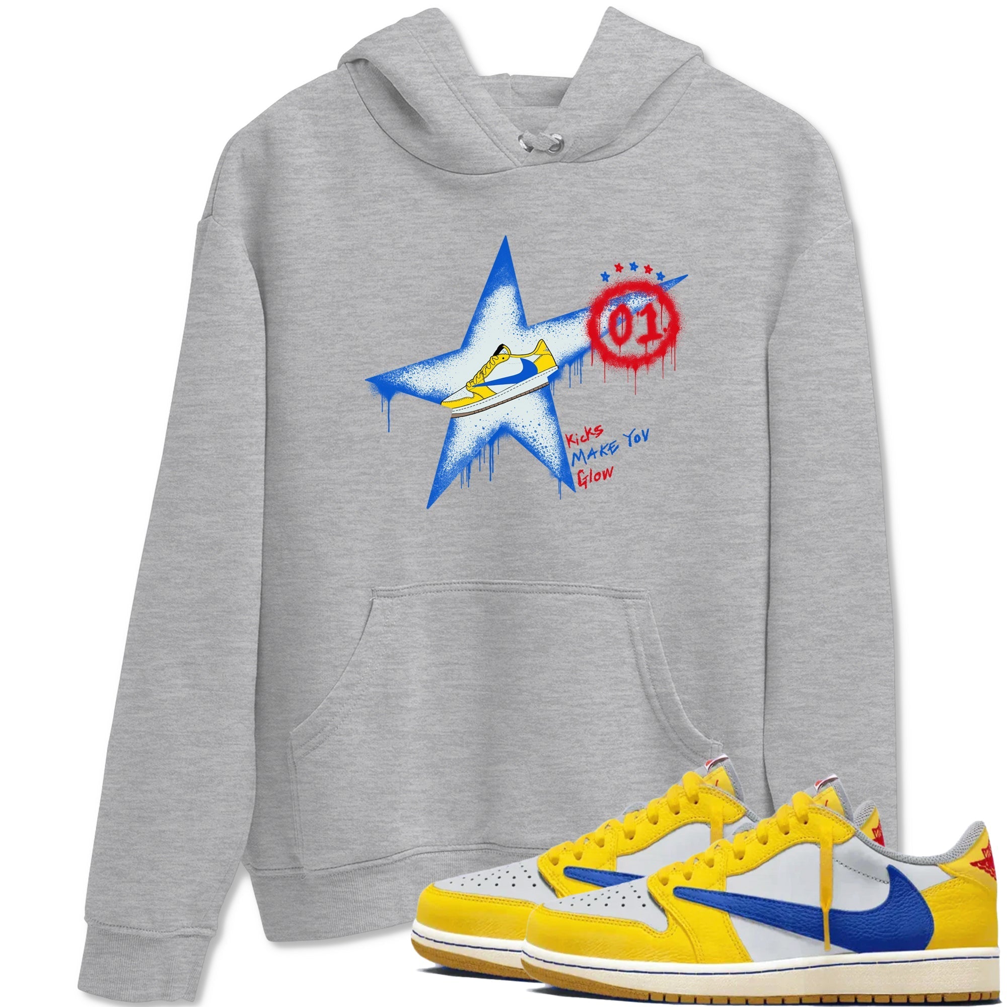 Kicks Make You Glow Sneaker Tees - Air Jordan 1 Travis Scott Canary
