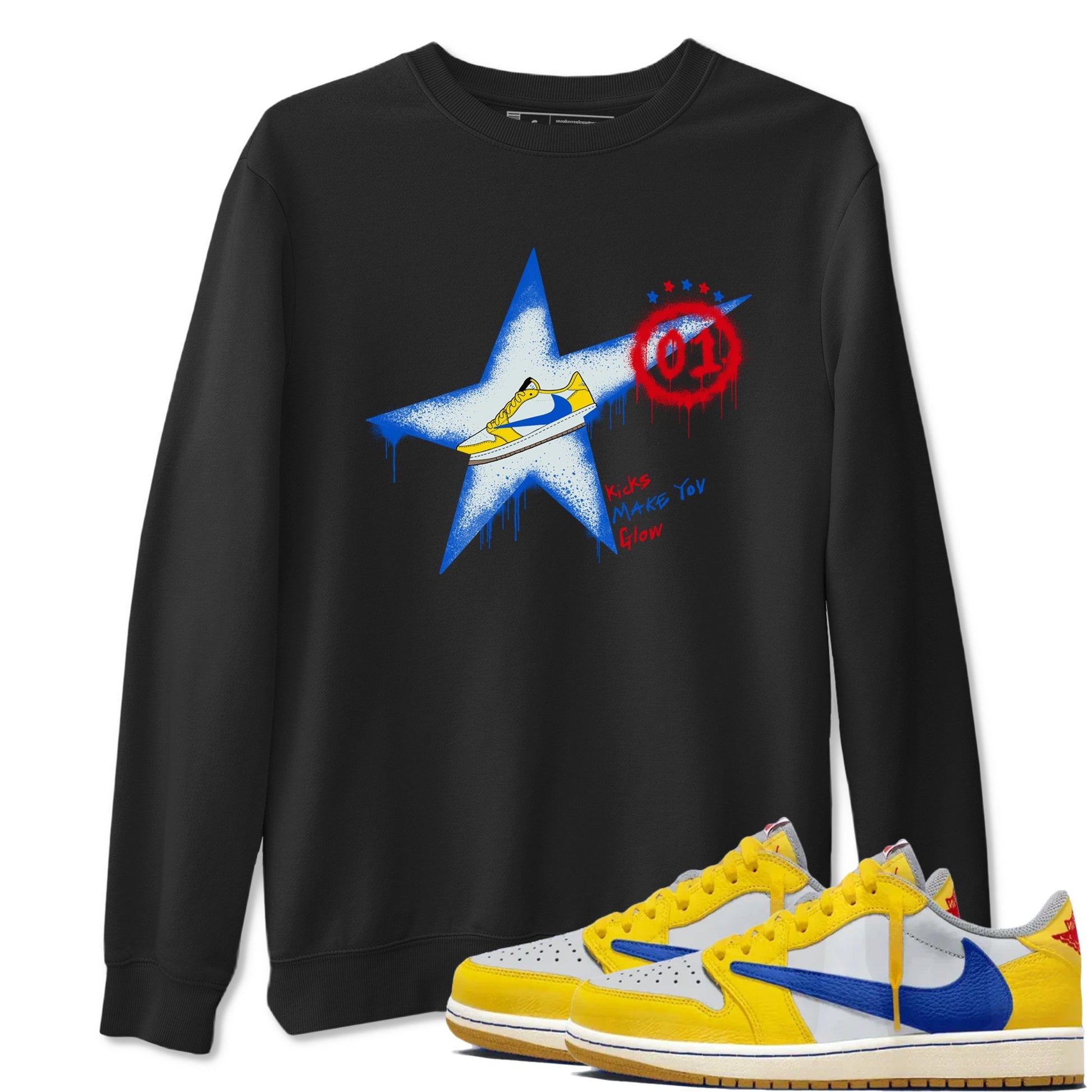 Kicks Make You Glow Sneaker Tees - Air Jordan 1 Travis Scott Canary