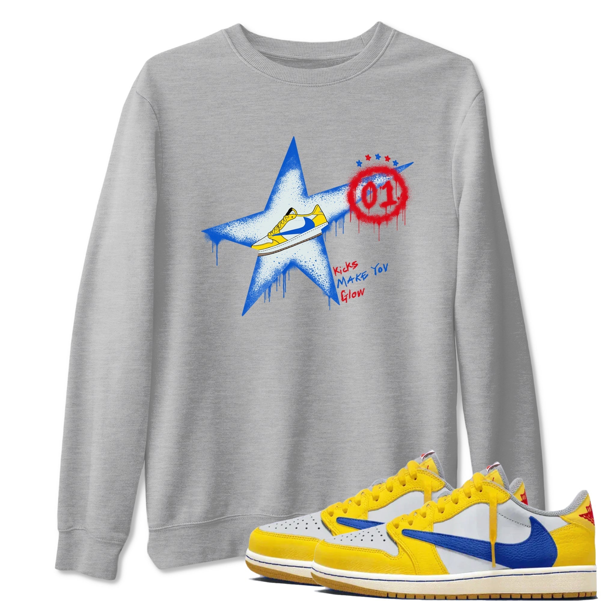 Kicks Make You Glow Sneaker Tees - Air Jordan 1 Travis Scott Canary
