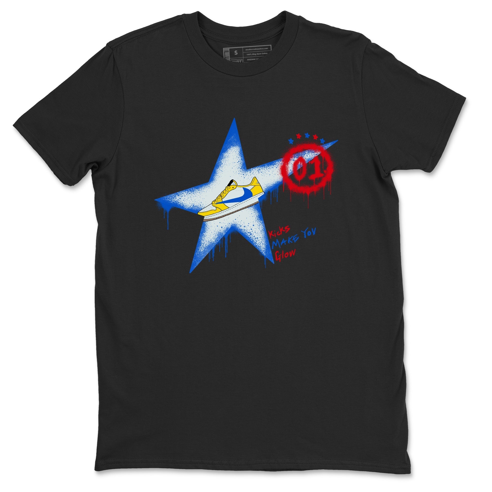 Kicks Make You Glow Sneaker Tees - Air Jordan 1 Travis Scott Canary