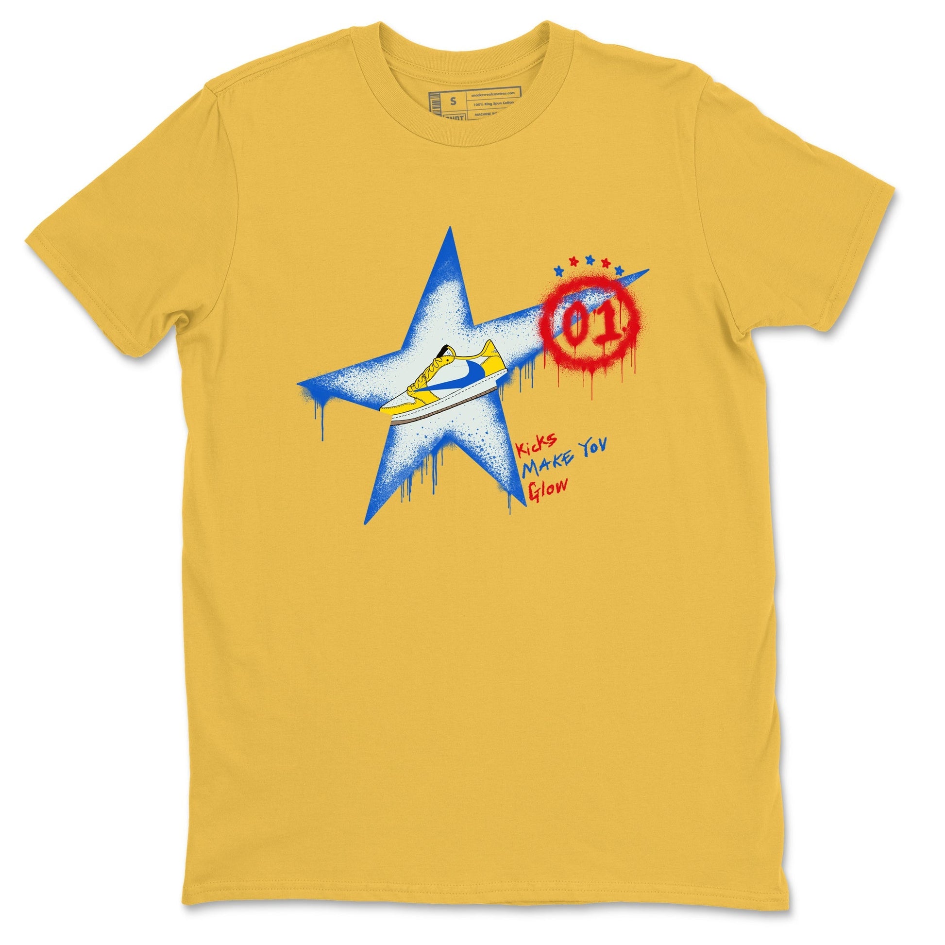 Kicks Make You Glow Sneaker Tees - Air Jordan 1 Travis Scott Canary