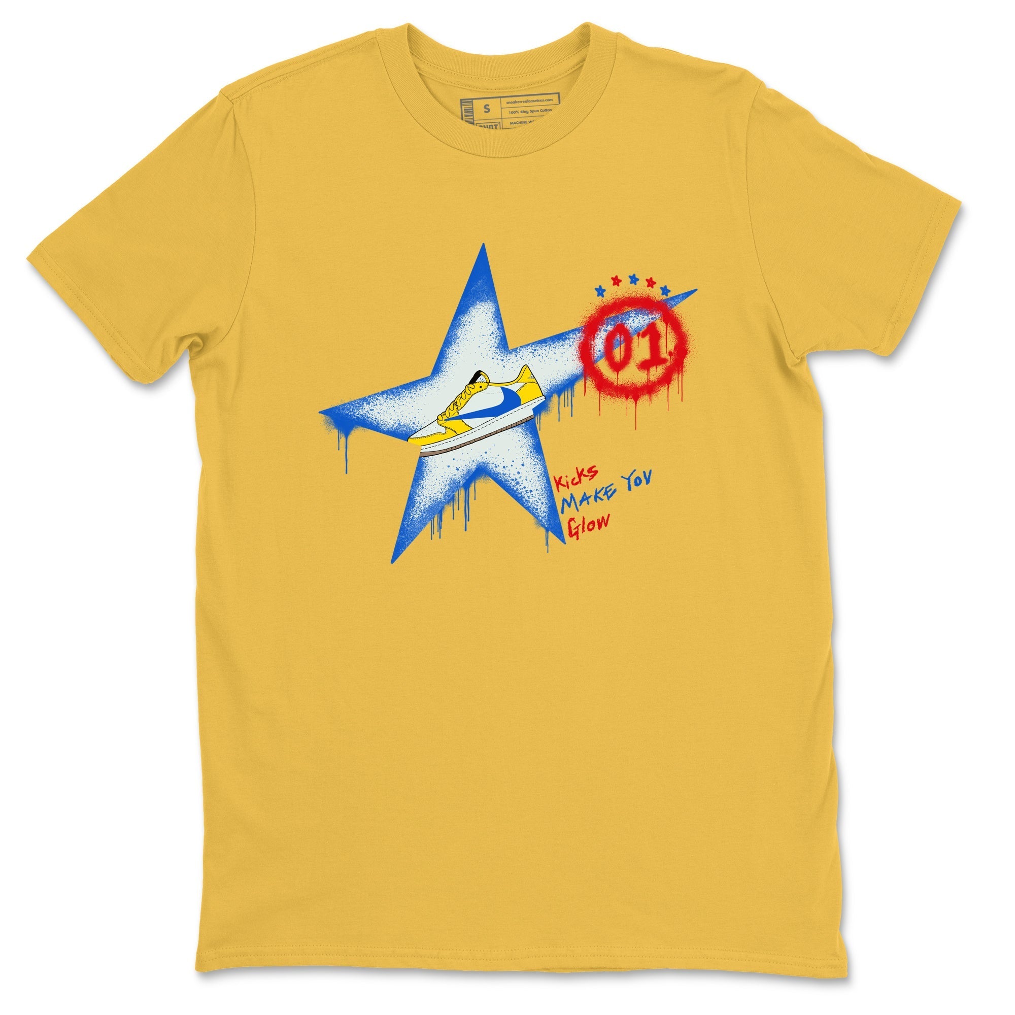 Kicks Make You Glow Sneaker Tees - Air Jordan 1 Travis Scott Canary