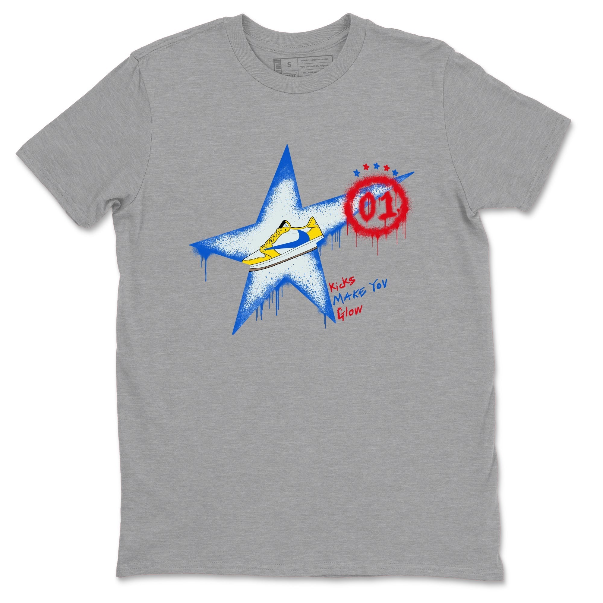Kicks Make You Glow Sneaker Tees - Air Jordan 1 Travis Scott Canary