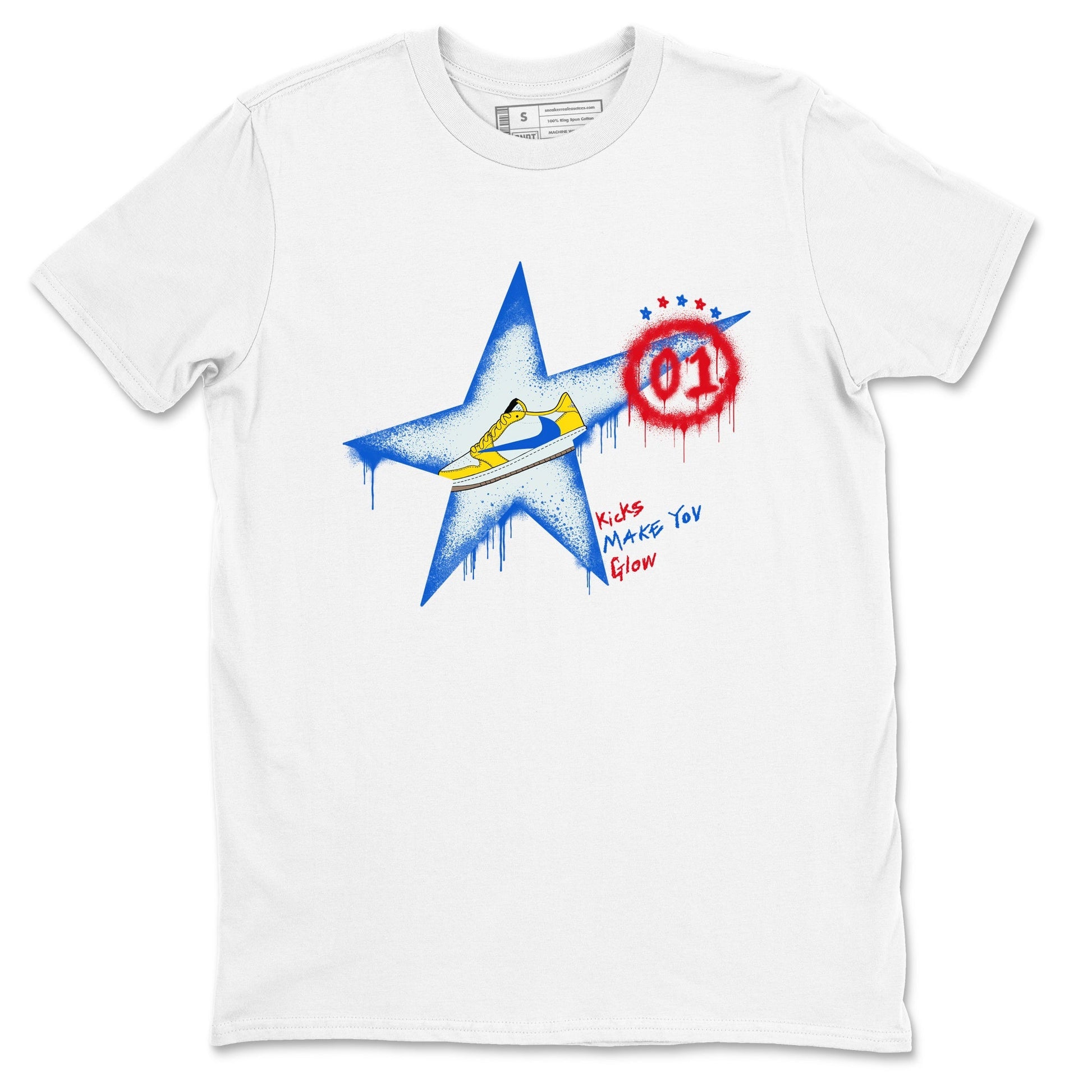 Kicks Make You Glow Sneaker Tees - Air Jordan 1 Travis Scott Canary