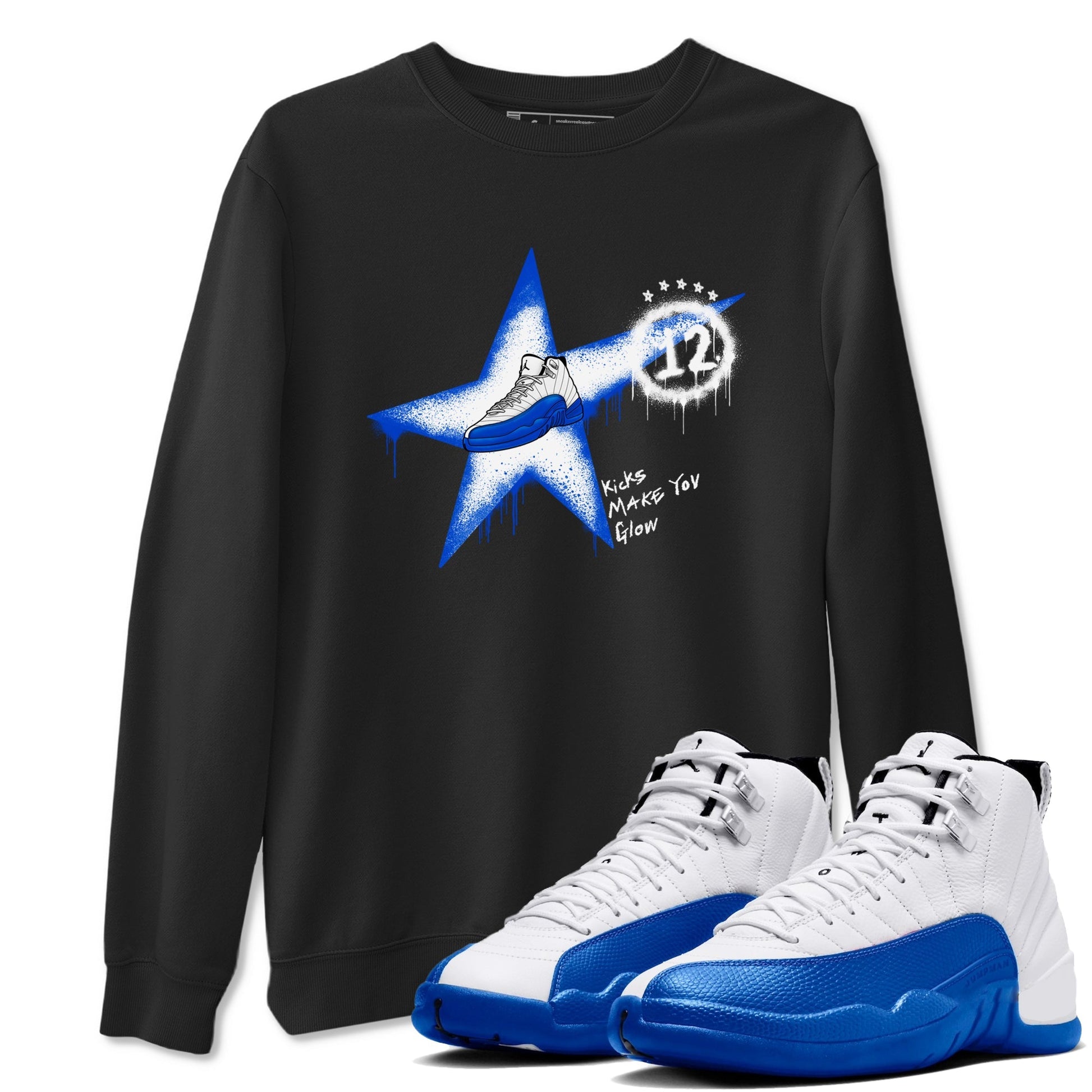 Kicks Make You Glow Sneaker Tees - Air Jordan 12 Blueberry