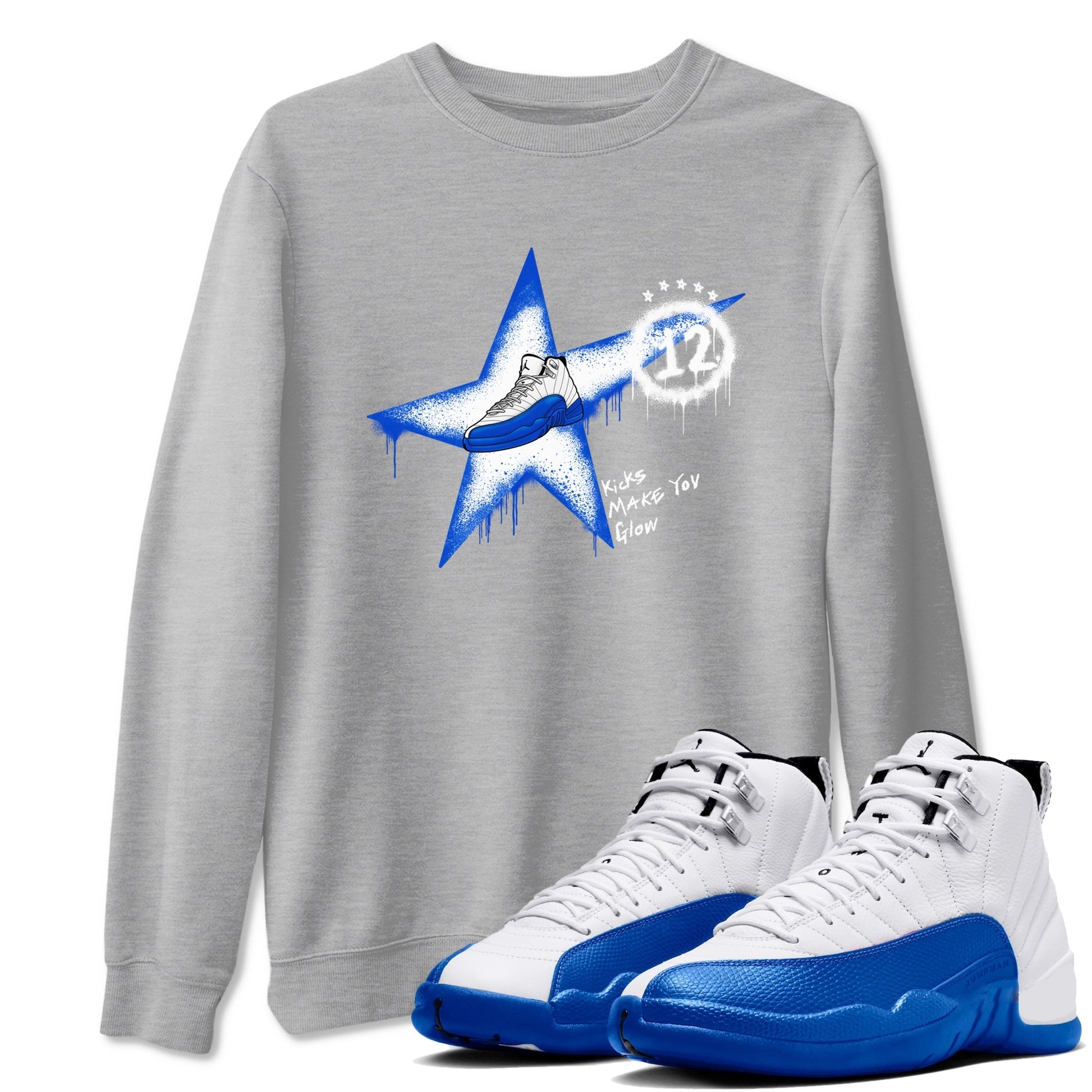 Kicks Make You Glow Sneaker Tees - Air Jordan 12 Blueberry