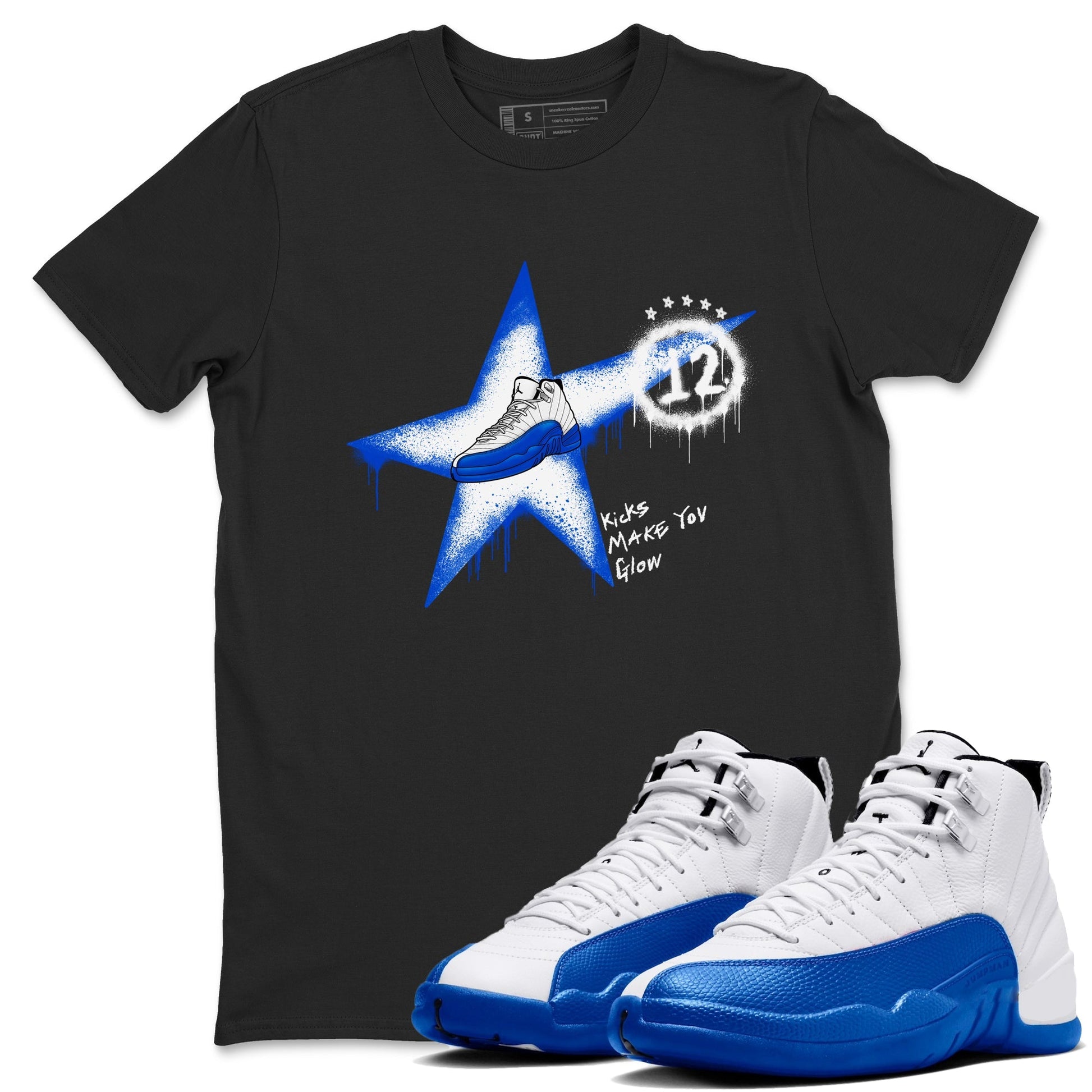 Kicks Make You Glow Sneaker Tees - Air Jordan 12 Blueberry