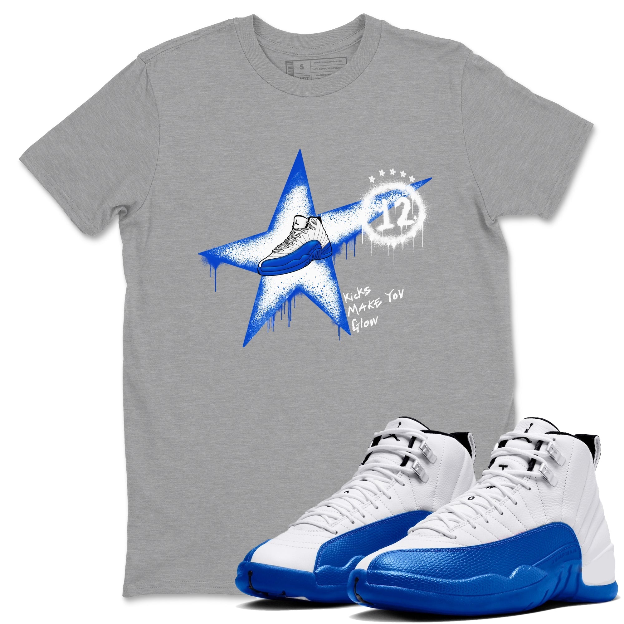 Kicks Make You Glow Sneaker Tees - Air Jordan 12 Blueberry