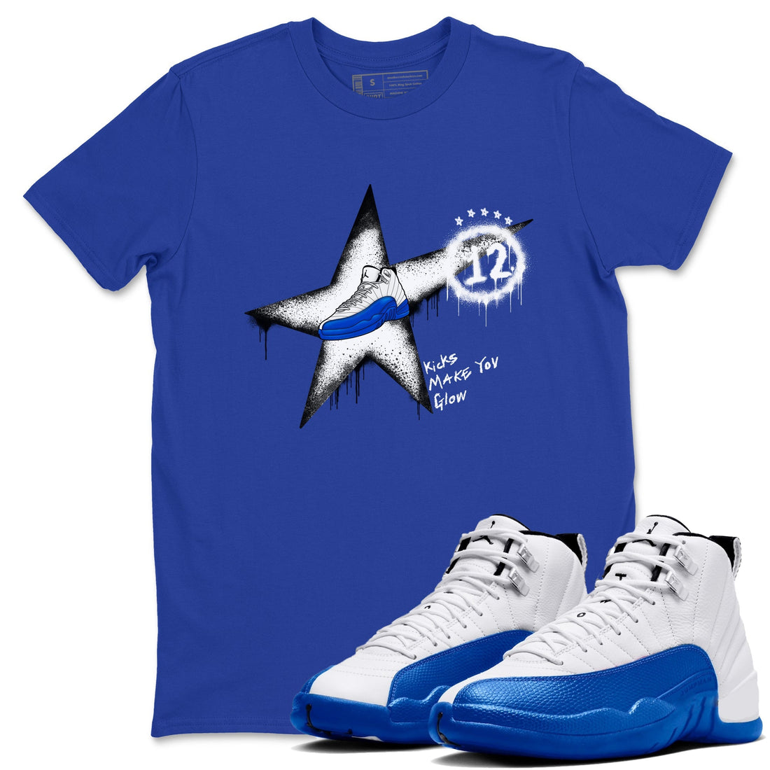 Kicks Make You Glow Sneaker Tees - Air Jordan 12 Blueberry