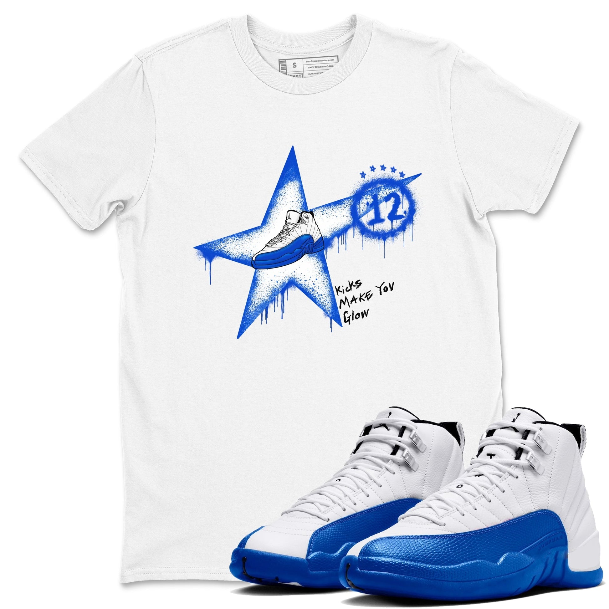 Kicks Make You Glow Sneaker Tees - Air Jordan 12 Blueberry