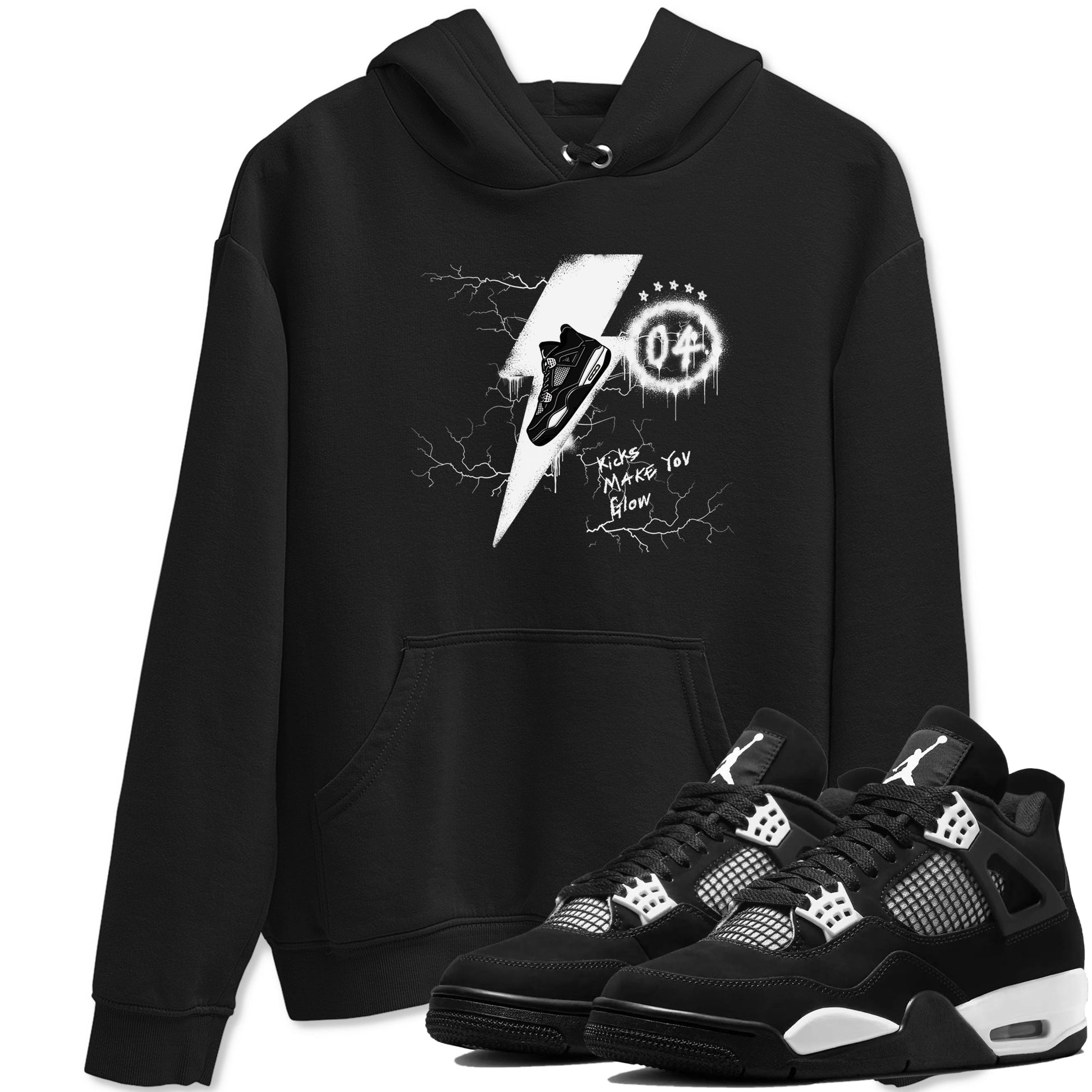 Kicks Make You Glow Sneaker Tees - Air Jordan 4 White Thunder