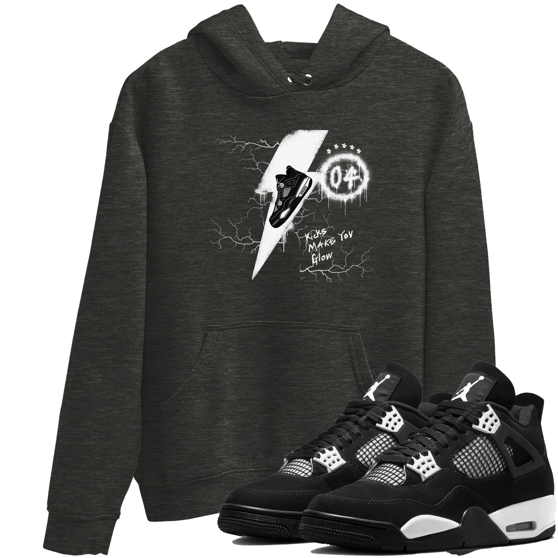 Kicks Make You Glow Sneaker Tees - Air Jordan 4 White Thunder