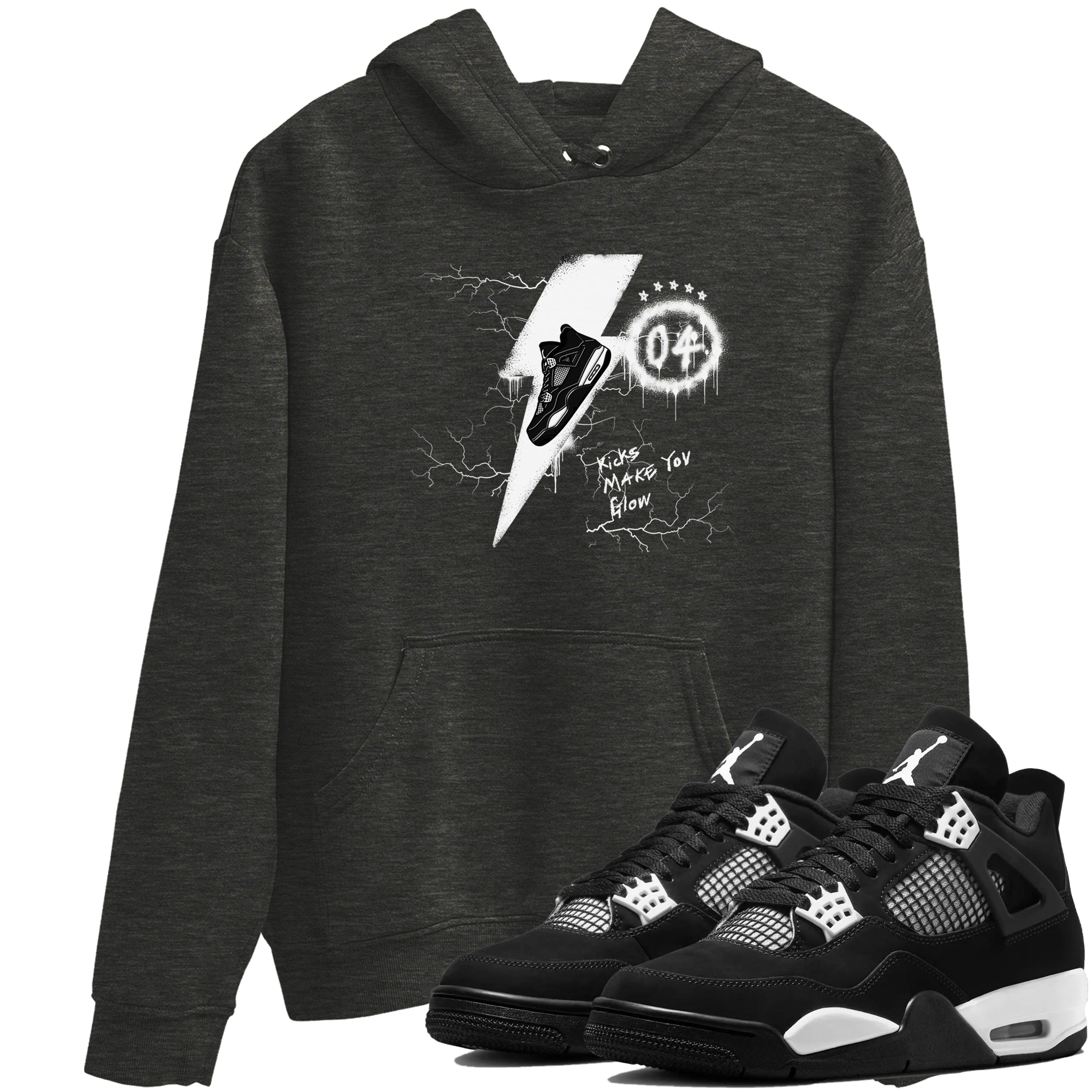 Kicks Make You Glow Sneaker Tees - Air Jordan 4 White Thunder