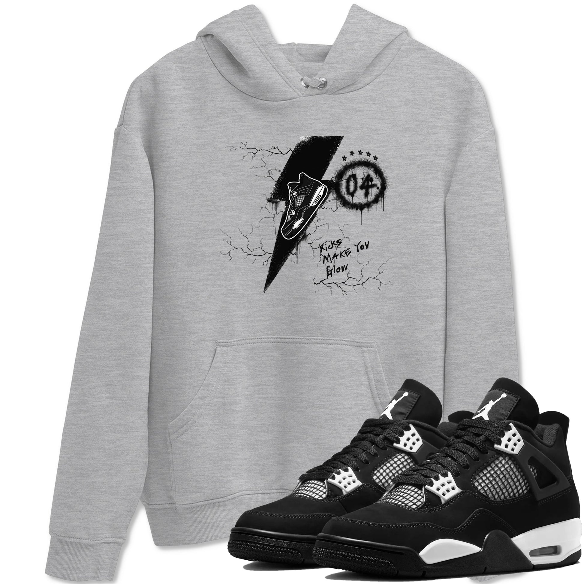 Kicks Make You Glow Sneaker Tees - Air Jordan 4 White Thunder