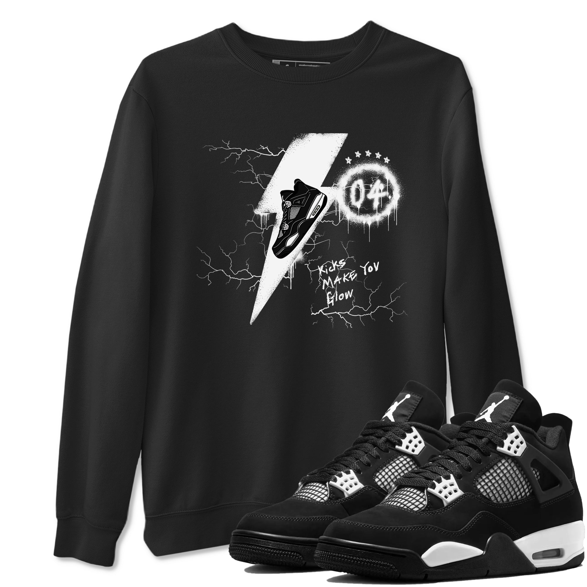 Kicks Make You Glow Sneaker Tees - Air Jordan 4 White Thunder