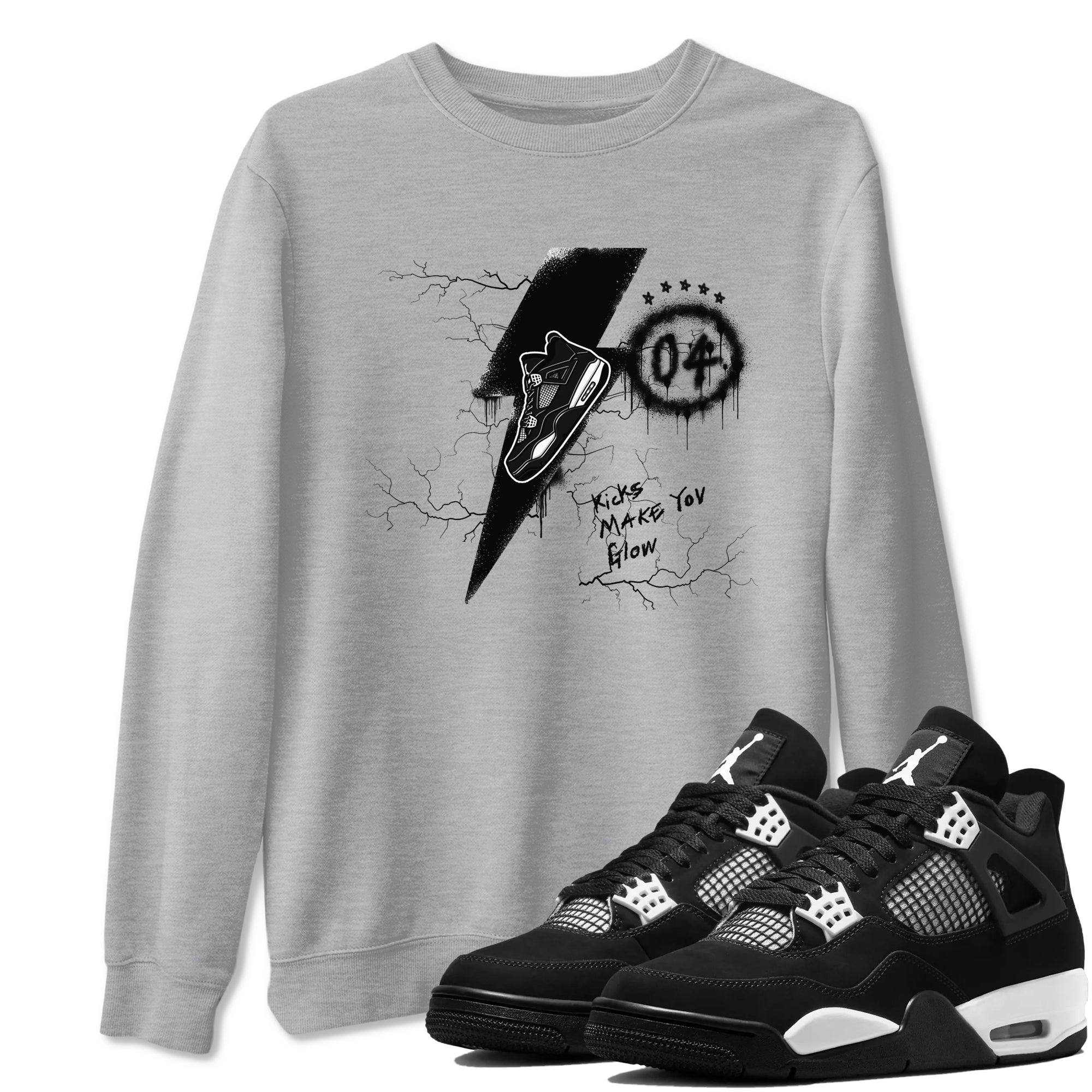 Kicks Make You Glow Sneaker Tees - Air Jordan 4 White Thunder