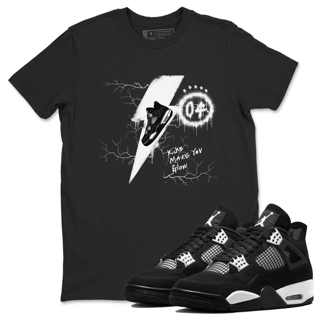 Kicks Make You Glow Sneaker Tees - Air Jordan 4 White Thunder