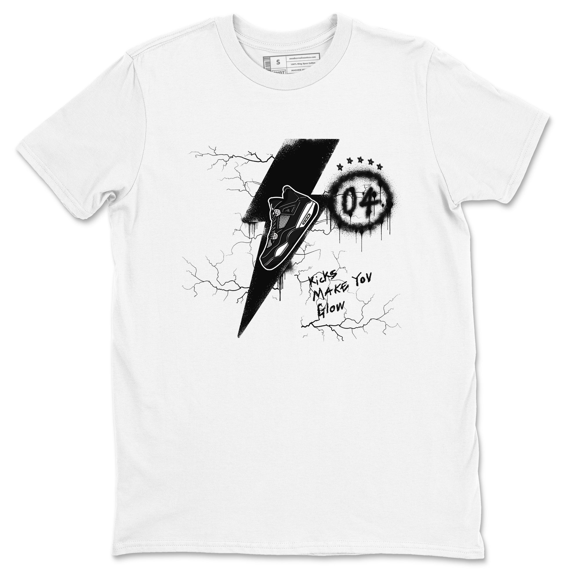 Kicks Make You Glow Sneaker Tees - Air Jordan 4 White Thunder