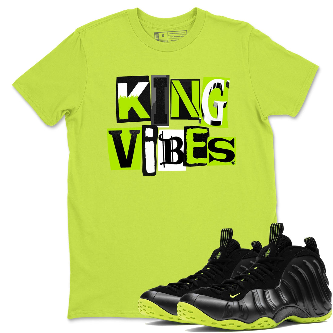 King Vibes Sneaker Tees - Air Foamposite One Black Volt
