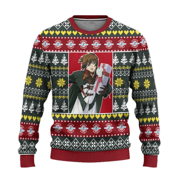 Kira Yamato Anime Ugly Christmas Sweater Custom Gundam Xmas Gift ? Usalast