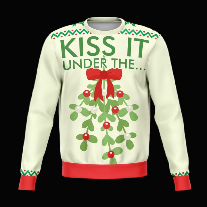 Kiss It Under The Mistletoe Funny Meme 2022 Design 3d Ugly Christmas Sweater ? Usalast