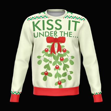 Kiss It Under The Mistletoe Funny Meme 2022 Design 3d Ugly Christmas Sweater ? Usalast