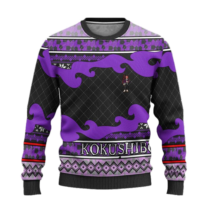 Kokushibo Anime Ugly Christmas Sweater Demon Slayer Chibi Xmas Gift ? Usalast