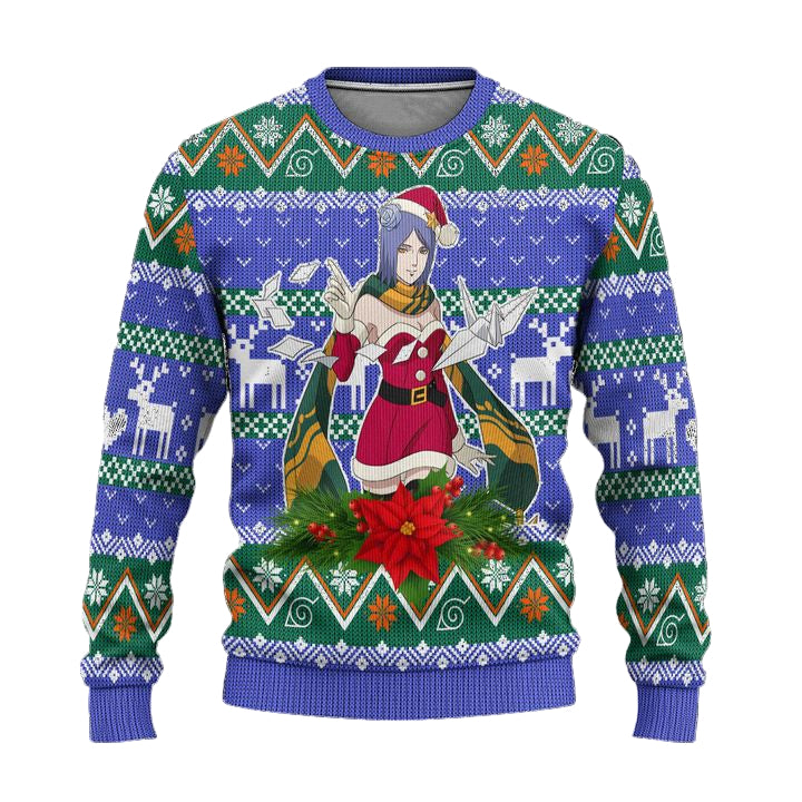Konan Akatsuki Ugly Christmas Sweater Custom Naruto Anime Xmas Gift ? Usalast